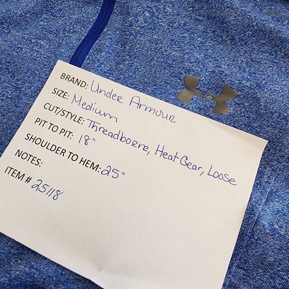 Under Armour Women's Blue Threadborne Heat Gear Loose1/2 Zip Pullover Medium - Picture 6 of 6